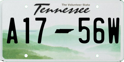 TN license plate A1756W