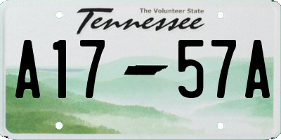 TN license plate A1757A