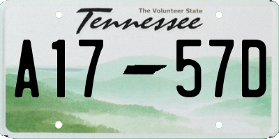 TN license plate A1757D