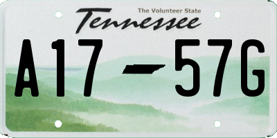 TN license plate A1757G