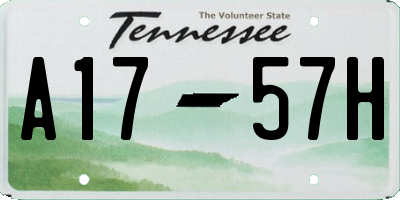 TN license plate A1757H