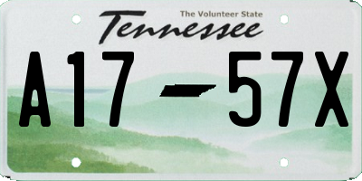 TN license plate A1757X