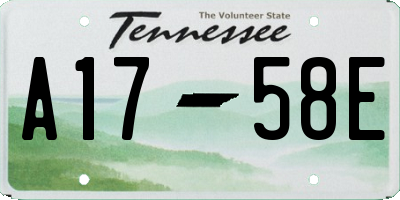 TN license plate A1758E
