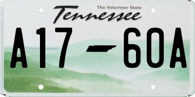 TN license plate A1760A