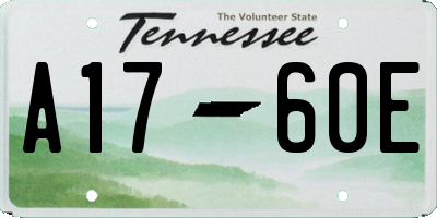 TN license plate A1760E