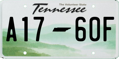 TN license plate A1760F