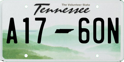 TN license plate A1760N