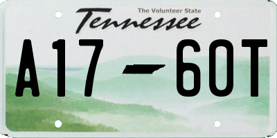 TN license plate A1760T