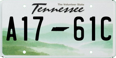 TN license plate A1761C