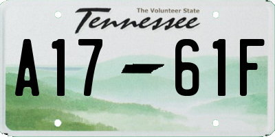TN license plate A1761F