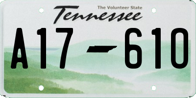 TN license plate A1761O