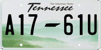 TN license plate A1761U