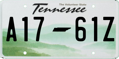 TN license plate A1761Z