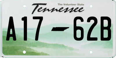 TN license plate A1762B