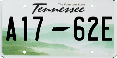 TN license plate A1762E
