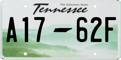 TN license plate A1762F
