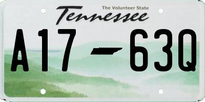 TN license plate A1763Q
