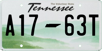 TN license plate A1763T