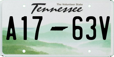 TN license plate A1763V