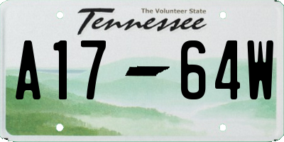 TN license plate A1764W