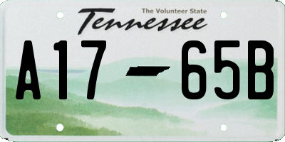 TN license plate A1765B