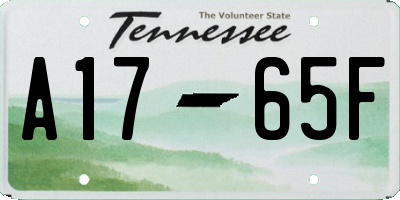 TN license plate A1765F