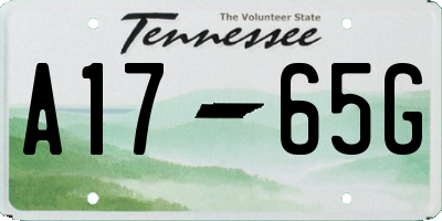 TN license plate A1765G
