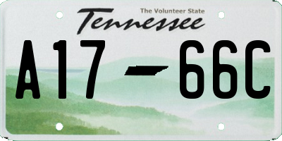 TN license plate A1766C