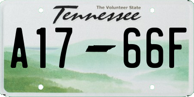 TN license plate A1766F