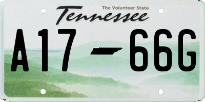 TN license plate A1766G