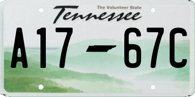 TN license plate A1767C
