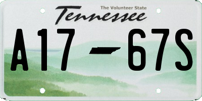 TN license plate A1767S