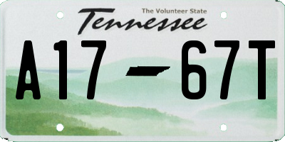 TN license plate A1767T