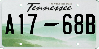 TN license plate A1768B