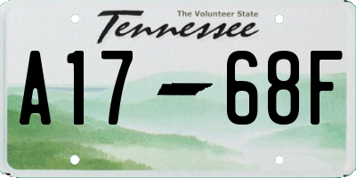 TN license plate A1768F