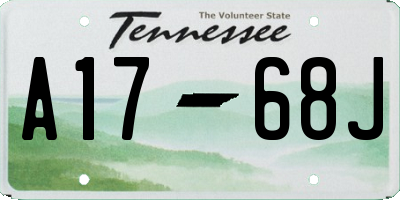 TN license plate A1768J