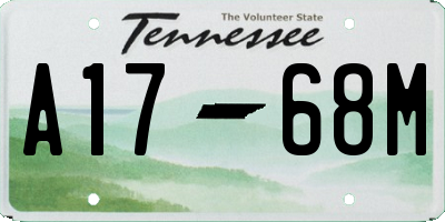 TN license plate A1768M