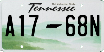 TN license plate A1768N