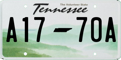 TN license plate A1770A
