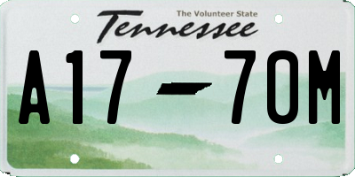 TN license plate A1770M