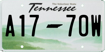 TN license plate A1770W