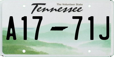 TN license plate A1771J
