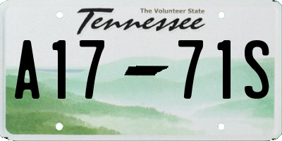TN license plate A1771S