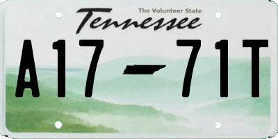 TN license plate A1771T