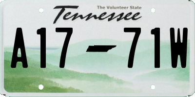 TN license plate A1771W