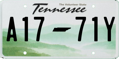 TN license plate A1771Y