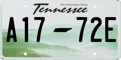 TN license plate A1772E
