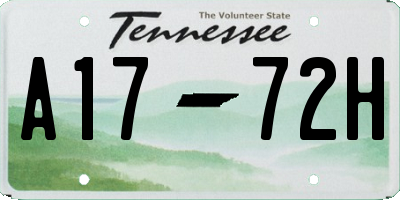 TN license plate A1772H