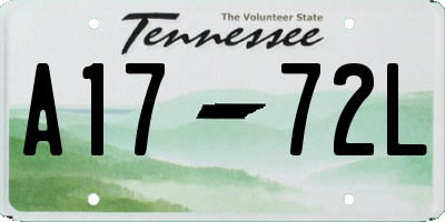 TN license plate A1772L