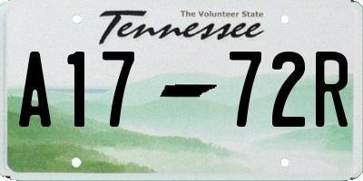 TN license plate A1772R